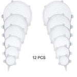 Lot de 12 Couvercles en silicone extensible