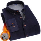 Chemise en velours côtelé avec intérieur chaud en polaire - Couleur unie