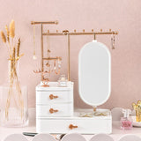 Boîte à bijoux présentoir avec miroir intégré