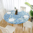 Nappe ronde élastique imperméable à motifs