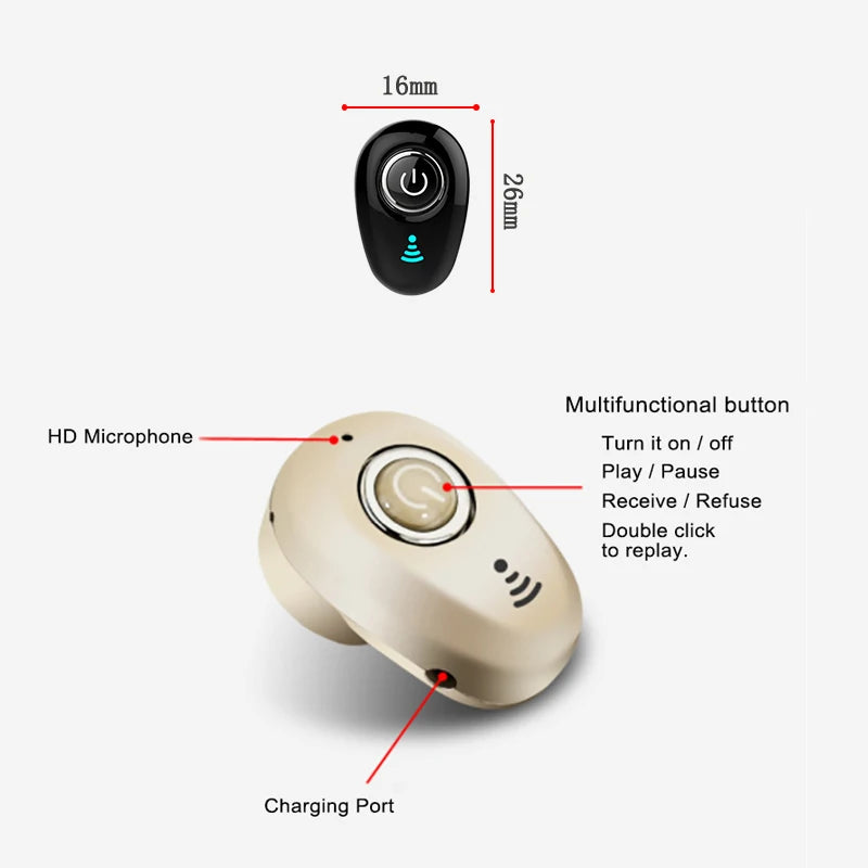 Mini Écouteur Bluetooth TWS Invisible – Sans Fil avec Microphone, Son Stéréo & Réduction du Bruit - 1 ACHETÉ = 1OFFERT