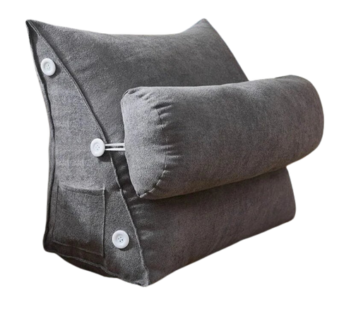 Coussin de lecture triangulaire - Appui-tête & Poche latérale