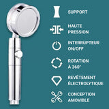 Pommeau de douche Haute pression + 4 FILTRES OFFERTS