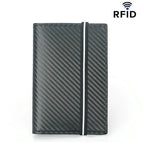 Porte-Passeport RFID en Cuir Véritable & Bande Élastique – Rangements Cartes, Billets, Stylo et Cartes SIM