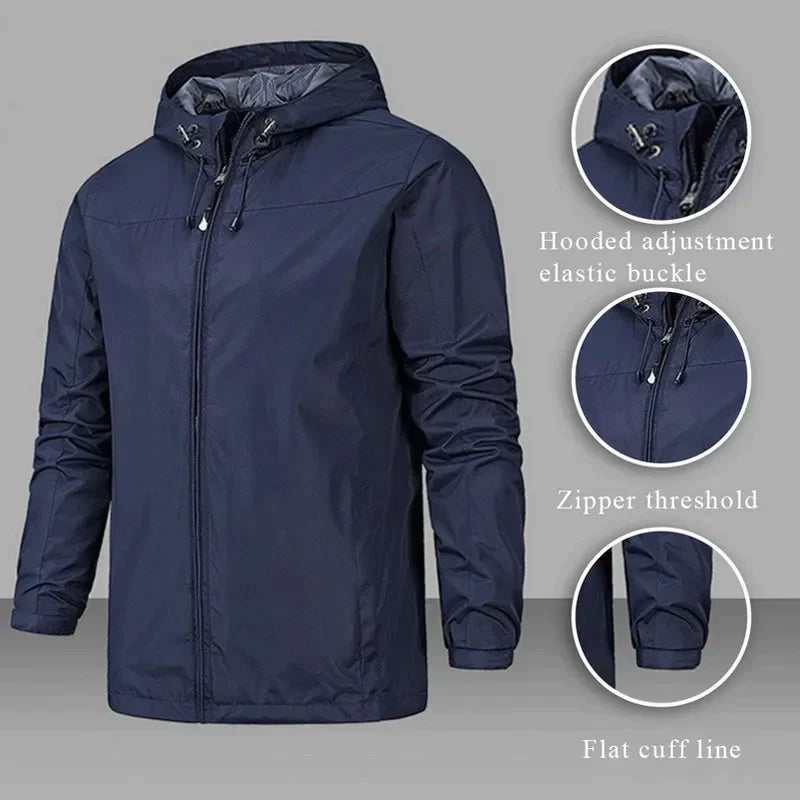 Veste imperméable à capuche pour homme