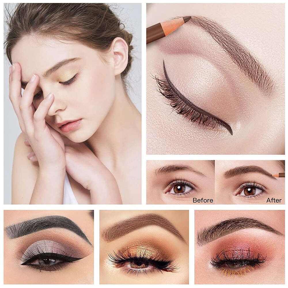 5x Crayons à sourcils longue tenue - Pas besoin de tailler
