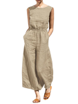 Combinaison pantalon en lin respirant femme