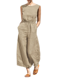 Combinaison pantalon en lin respirant femme