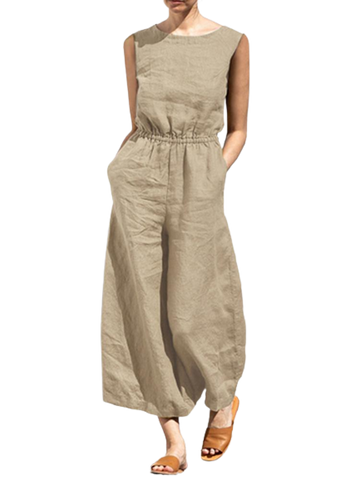 Combinaison pantalon en lin respirant femme