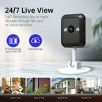 Mini Caméra WiFi 1080P Extérieur/Intérieur avec Vision Nocturne