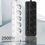 Multiprise 2500W Anti-Surchauffe à Interrupteurs - 3 ou 5 Prises