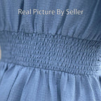 Robe longue Infroissable Col V à Taille Cintrée