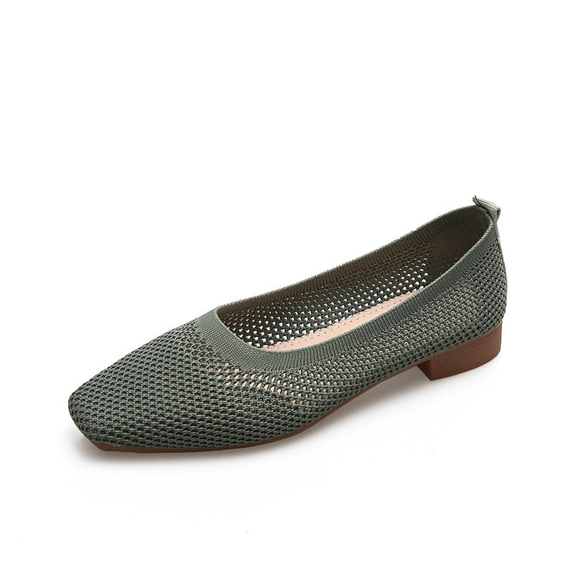 Ballerines bout carré en maille respirante - Collection 2023