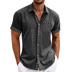 Chemise à Manches Courtes Détails Carreaux
