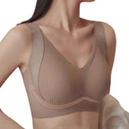 Soutien-Gorge Push-Up Sans Armatures – Brassière Confort à Bretelles Larges et Col V