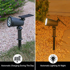 2x Projecteur de jardin LED solaire et étanche
