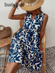 Robe d'été imprimée floral Boho pour femme