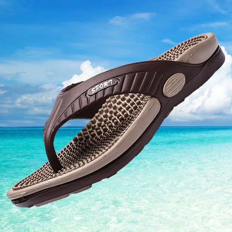 Sandales de plage homme respirantes — tongs de massage confort