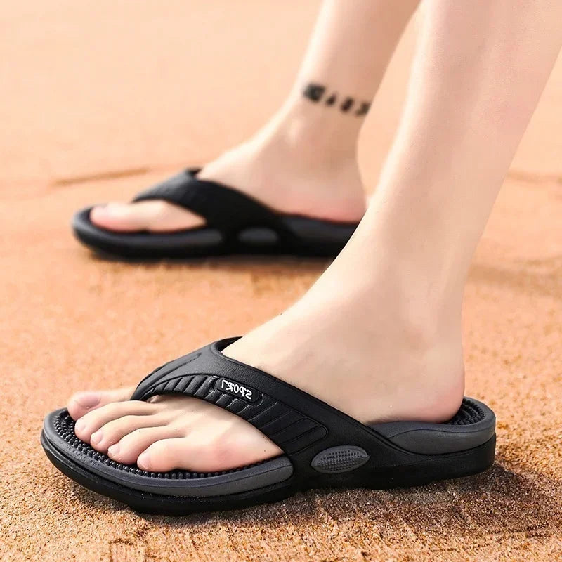 Sandales de plage homme respirantes — tongs de massage confort
