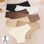 Lot de 7 Culottes Femme en Coton Respirantes et Confortables – Bords en Dentelle