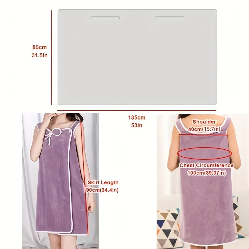 Absorbent Bath Towel Dress - Quick Drying for Beach, Pool, Spa, and Sports