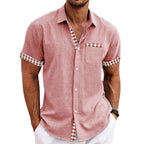 Chemise à Manches Courtes Détails Carreaux