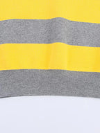 Pull Rayé Femme en Maille avec Col Polo – Manches Longues, Coupe Ample & Style Vintage Décontracté