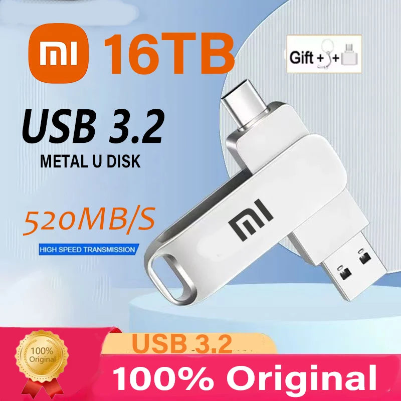 Clé USB 3.2 16TB + Adaptateur Type-C OFFERT