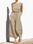 Combinaison pantalon en lin respirant femme