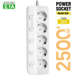 Multiprise 2500W Anti-Surchauffe à Interrupteurs - 3 ou 5 Prises