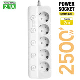 Multiprise 2500W Anti-Surchauffe à Interrupteurs - 3 ou 5 Prises