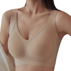 Soutien-Gorge Push-Up Sans Armatures – Brassière Confort à Bretelles Larges et Col V