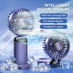 Mini ventilateur portable et pliable avec affichage de la batterie