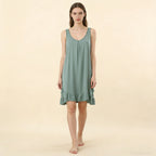 Robe de Nuit Femme en Modal – Col V à Volants, Coupe Ample et Confort Grande Taille
