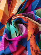 Jupe Longue Taille Haute Plissé à Motif Florale Printannier