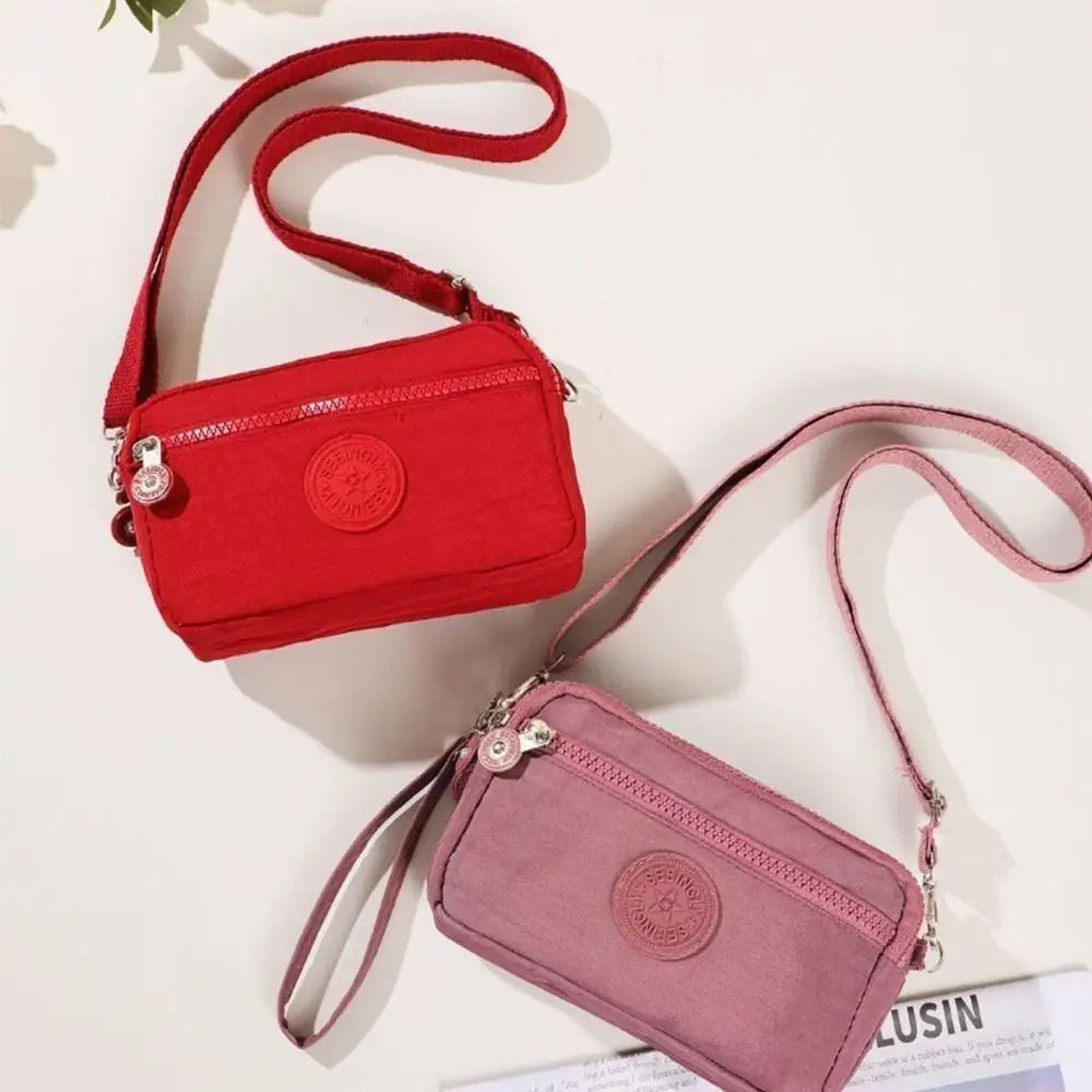 Mini Sac Bandoulière Femme Grande Capacité – Sac Léger en Nylon avec Fermeture Éclair
