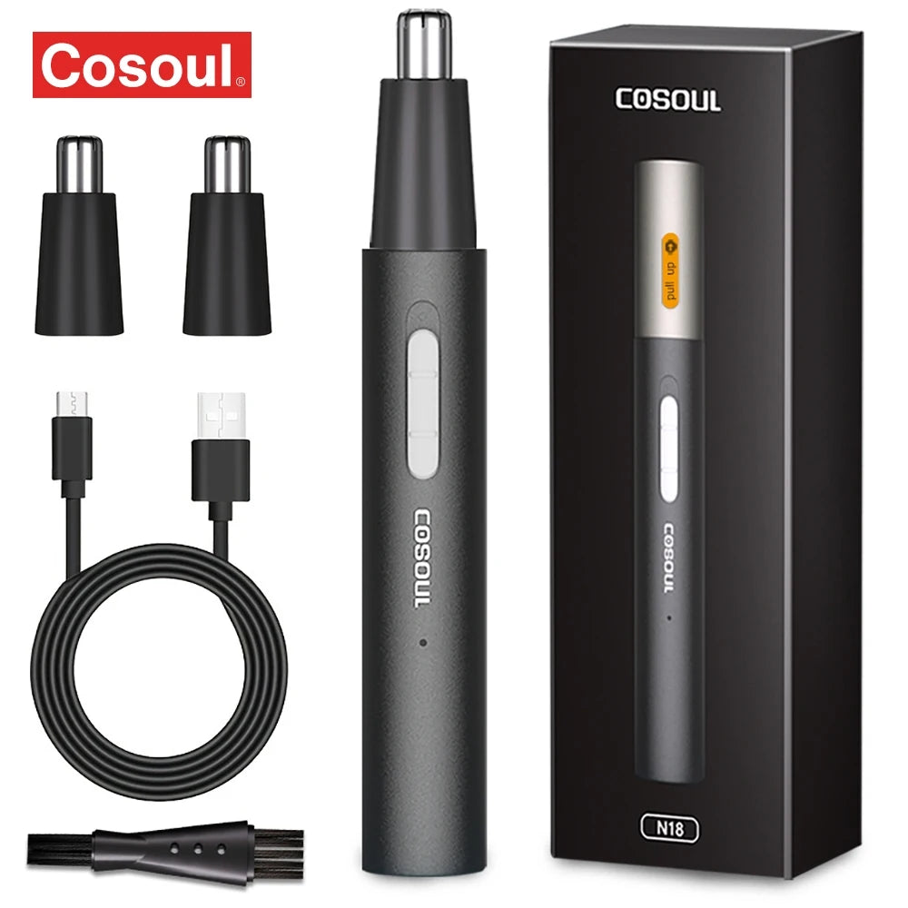 Tondeuse Nez & Oreilles Électrique – Rechargeable & Étanche - 2 Têtes OFFERTES