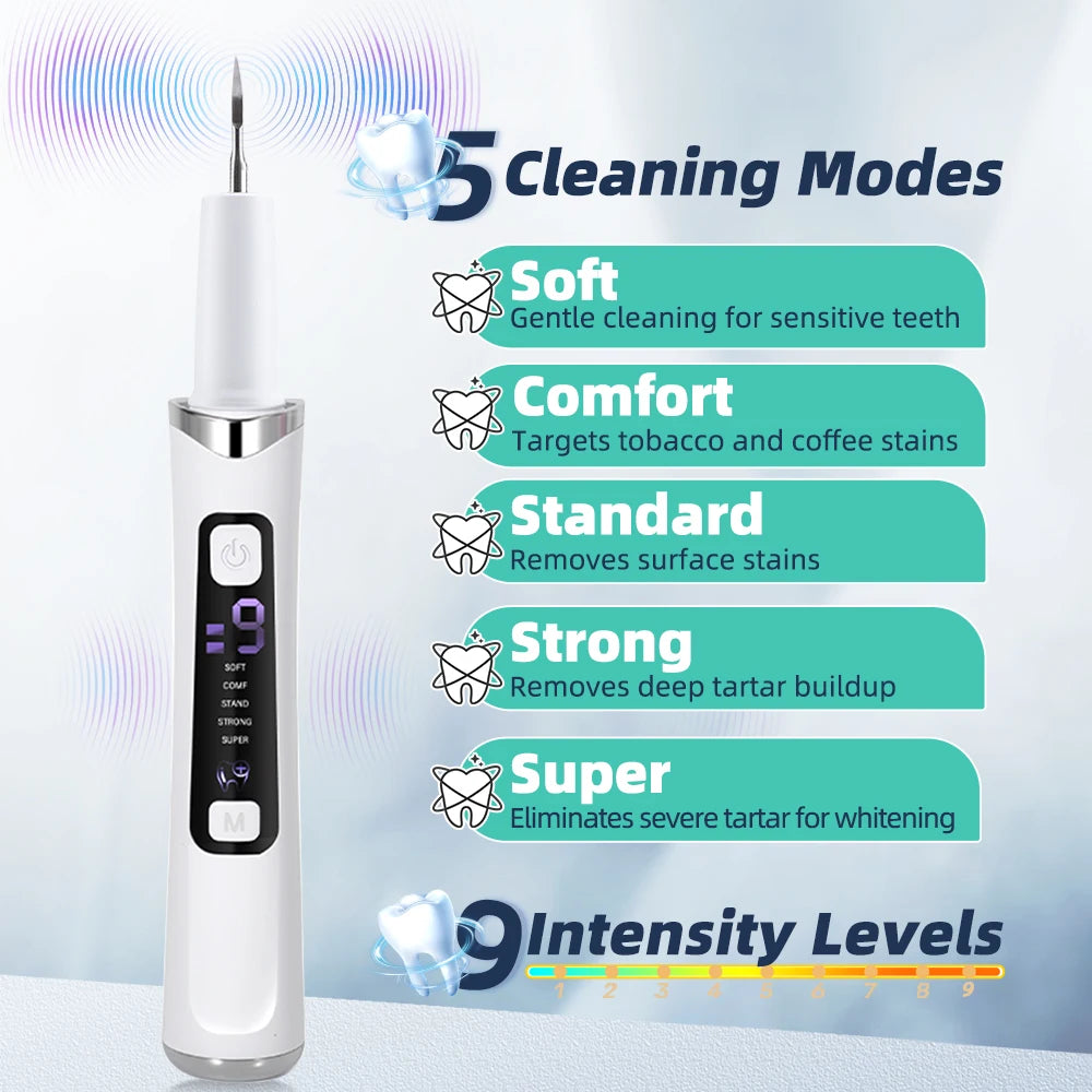 Détarteur Dentaire Ultrasonique 5 Modes & 9 Niveaux - 4 Outils ORTHO OFFERTS