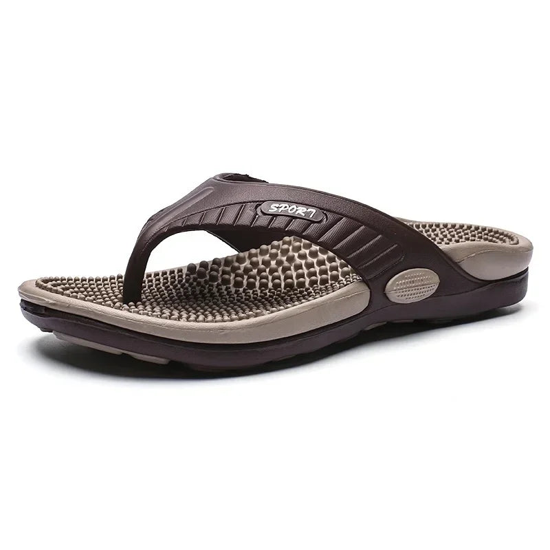 Men's Breathable Beach Sandals — Comfortable Massage Flip-Flops