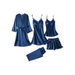 Ensemble de Pyjama 5 Pièces en satin et dentelle