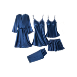 Ensemble de Pyjama 5 Pièces en satin et dentelle