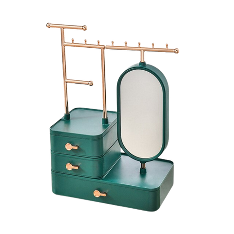 Boîte à bijoux présentoir avec miroir intégré