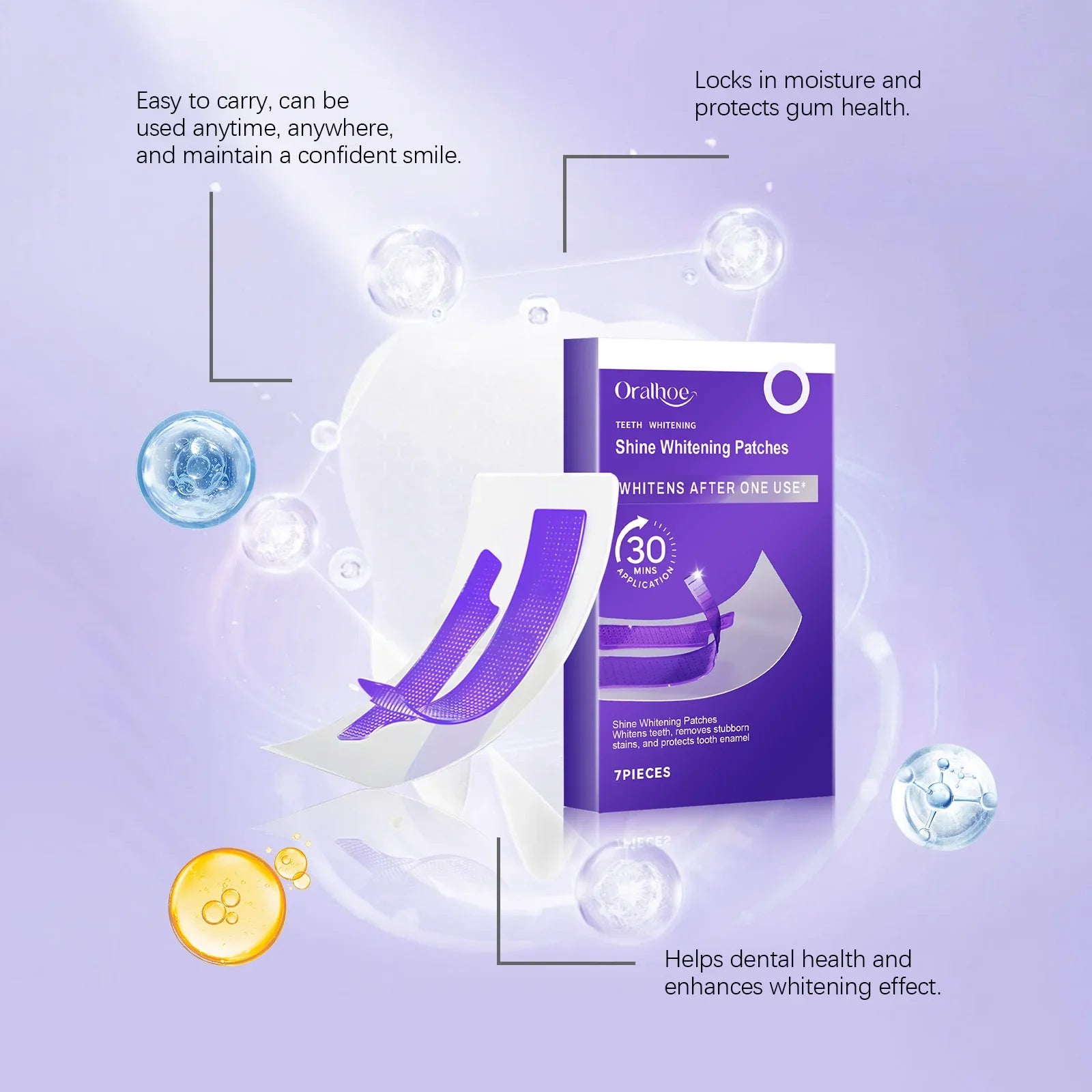 14x Bandes de Blanchiment Dentaire au Gel Violet - EXPRESS' 30min