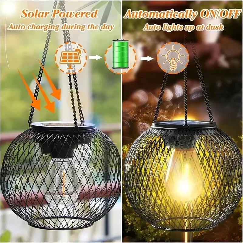 Lanterne Solaire Suspendue Étanche à Allumage Automatique