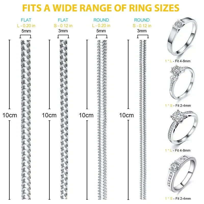 8PCS Réducteur en Silicone de taille de bague