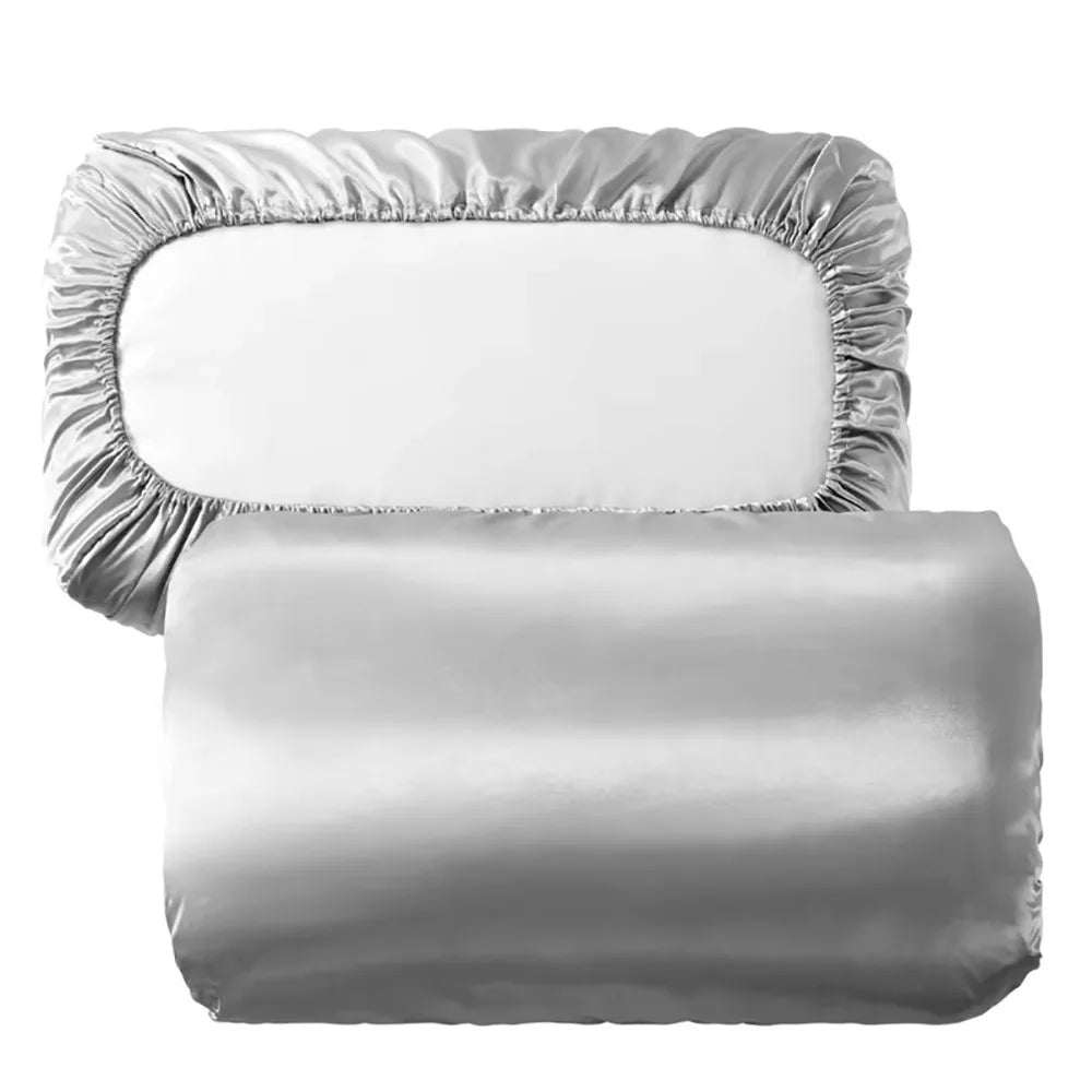 Taie d’Oreiller Satin Effet Soie Housse Élastique Extensible à Compatibilité Maximale – Pour des Cheveux Doux & Brillants