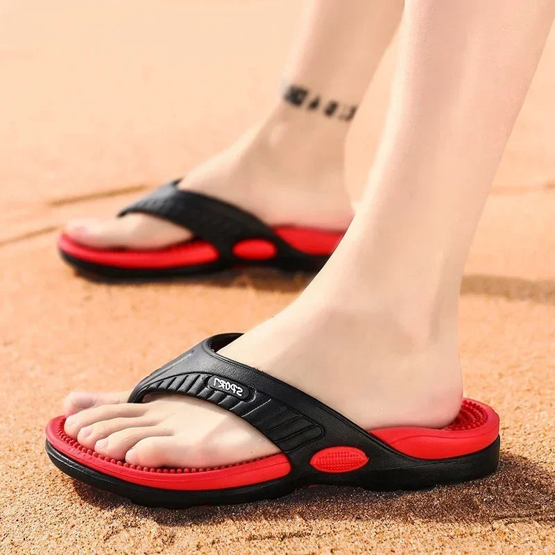 Sandales de plage homme respirantes — tongs de massage confort