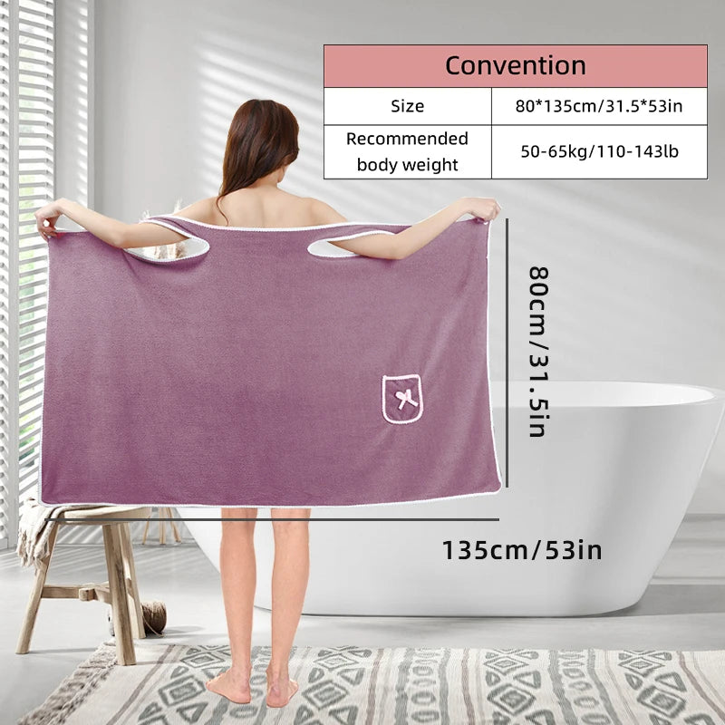 Absorbent Bath Towel Dress - Quick Drying for Beach, Pool, Spa, and Sports