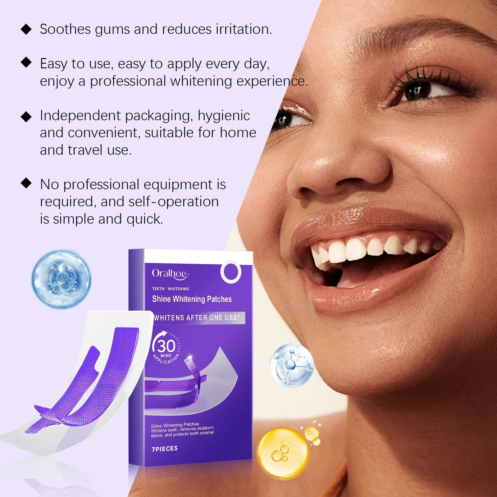 14x Bandes de Blanchiment Dentaire au Gel Violet - EXPRESS' 30min