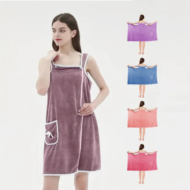Absorbent Bath Towel Dress - Quick Drying for Beach, Pool, Spa, and Sports